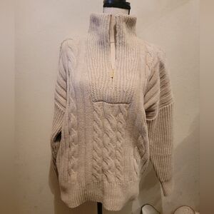 Caligraphie Beige Sweater Sz L